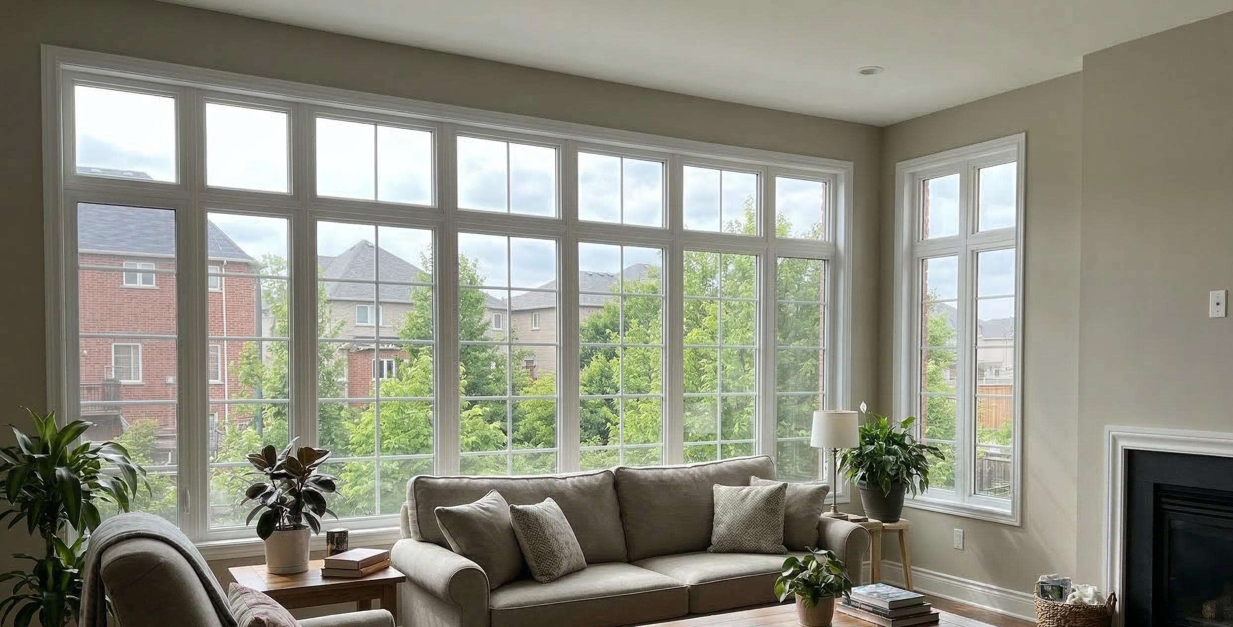 Living room before window treatments